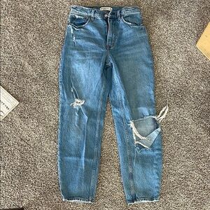 Abercrombie & Fitch Blue Ankle Cropped Jeans